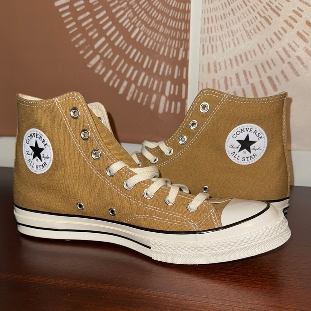 Unisex Converse High-Top Sneakers in Brown and White